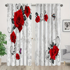 Butterfly Flower Pattern Curtains for Home Decor