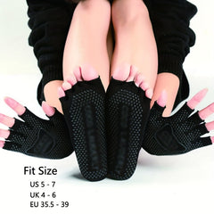 Non Slip Yoga Socks and Gloves Set for Improved Grip