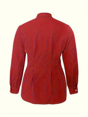 Button Up Lantern Sleeve Blouse