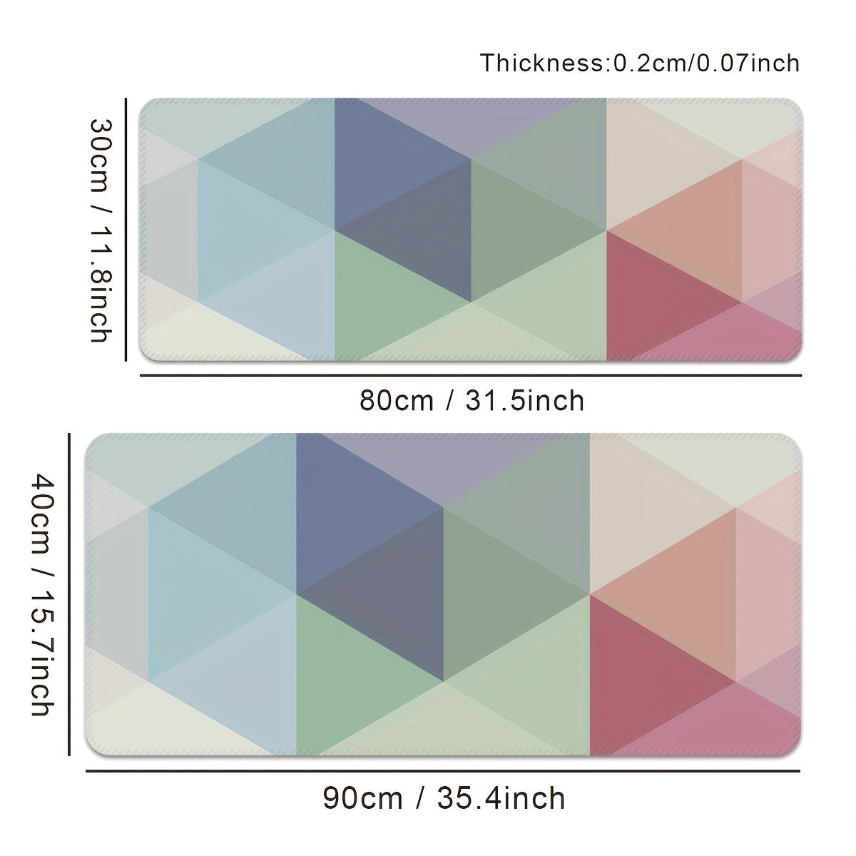 Geometric Shape Office Desk Pad Thick Edge Mouse Pad