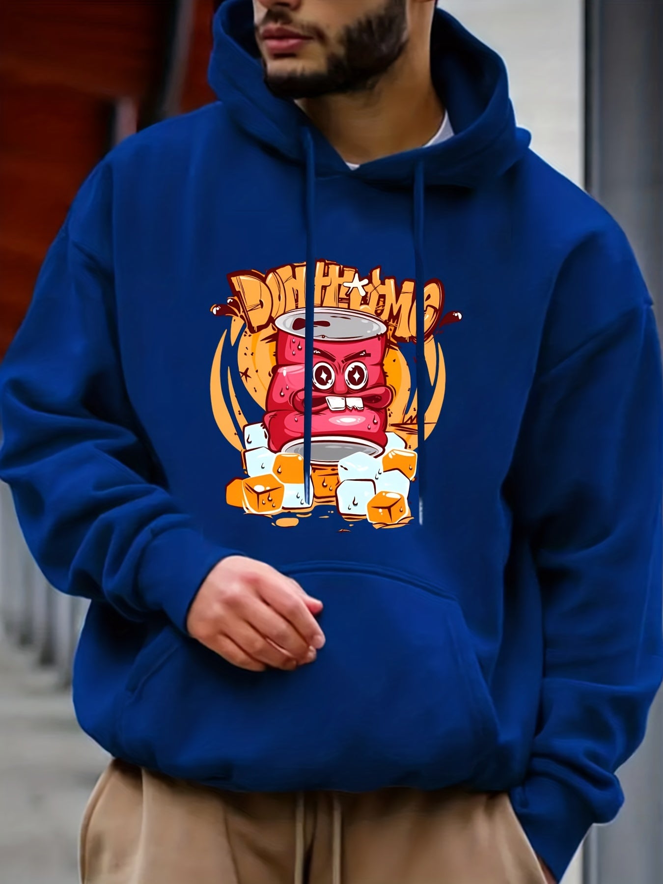 Funny Comic Cans Print Hoodie for Men