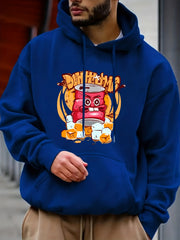 Funny Comic Cans Print Hoodie for Men