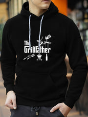 Grill Father Print Hoodie Men's Pullover Sweatshirt