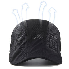 Men's Mesh Printed Forward Hat Thin Mesh Breathable Quick Drying Sunshade Beret