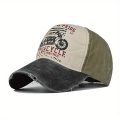 Washed Denim Print Baseball Cap for Men and Women