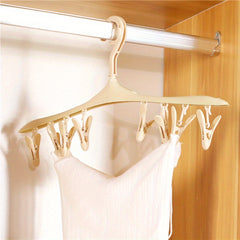 8-Clip Clothes Hanger Space Saving Laundry Drying Rack