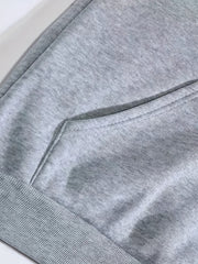 Solid Drawstring Hoodies Casual Kangaroo Pocket Long Sleeve Sweatshirt