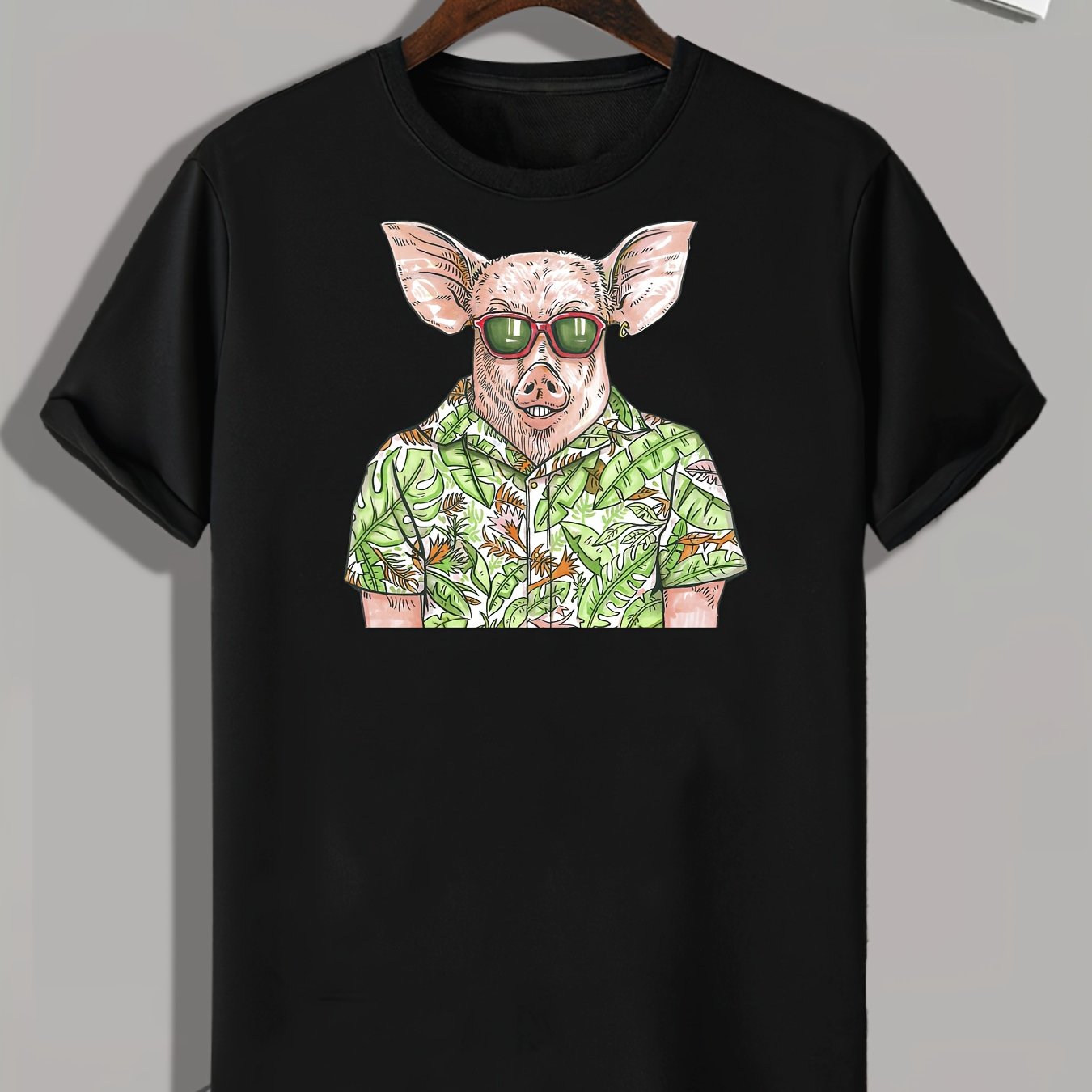 Pig Print Men's Graphic T-Shirt for Summer