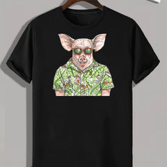 Pig Print Men's Graphic T-Shirt for Summer