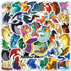 60pcs Winged Dragon Cartoon Waterproof Stickers Pack