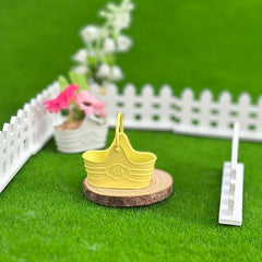 2pcs 1:12 Dollhouse Metal Flower Bucket Basket with Shovel Fairy Garden Decor