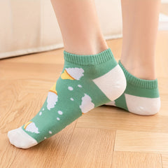 5 Pairs Ice Cream & Striped Ankle Socks Women's Stockings