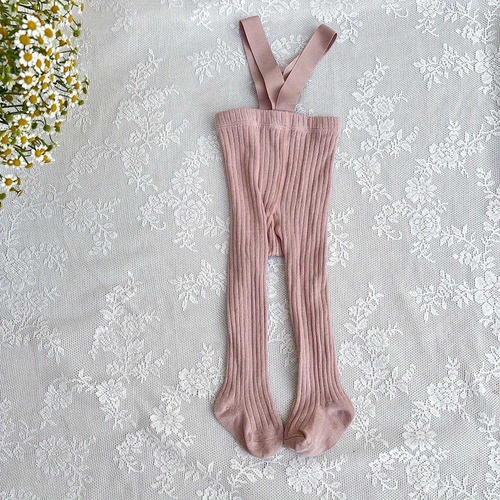 Baby Girls Plain Suspender Pantyhose Comfortable Socks For Kids