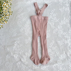 Baby Girls Plain Suspender Pantyhose Comfortable Socks For Kids