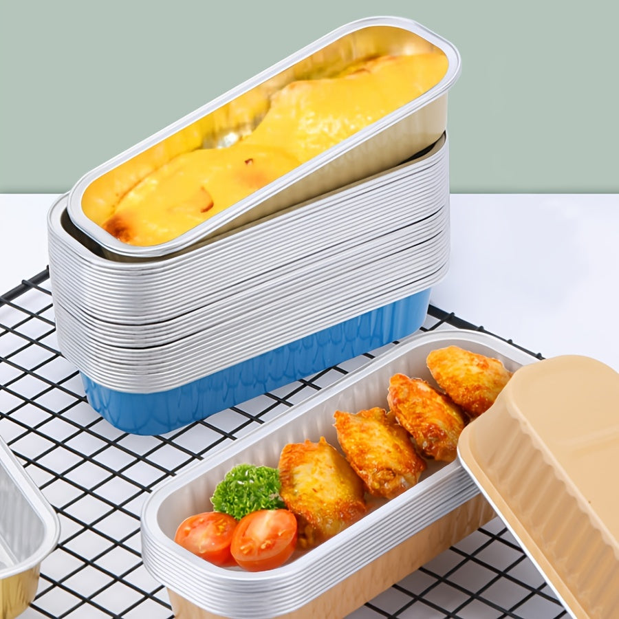 10pcs Aluminum Foil Mini Loaf Cake Pans Disposable Rectangle Baking Cups