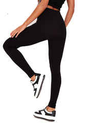 High Waist Solid Yoga Leggings Slim Fitness Pants