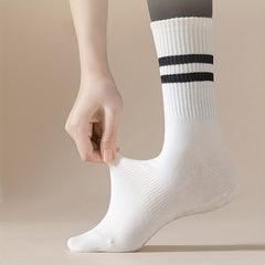 3 pairs Women's Medium Calf Non Slip Fitness Pilates Socks