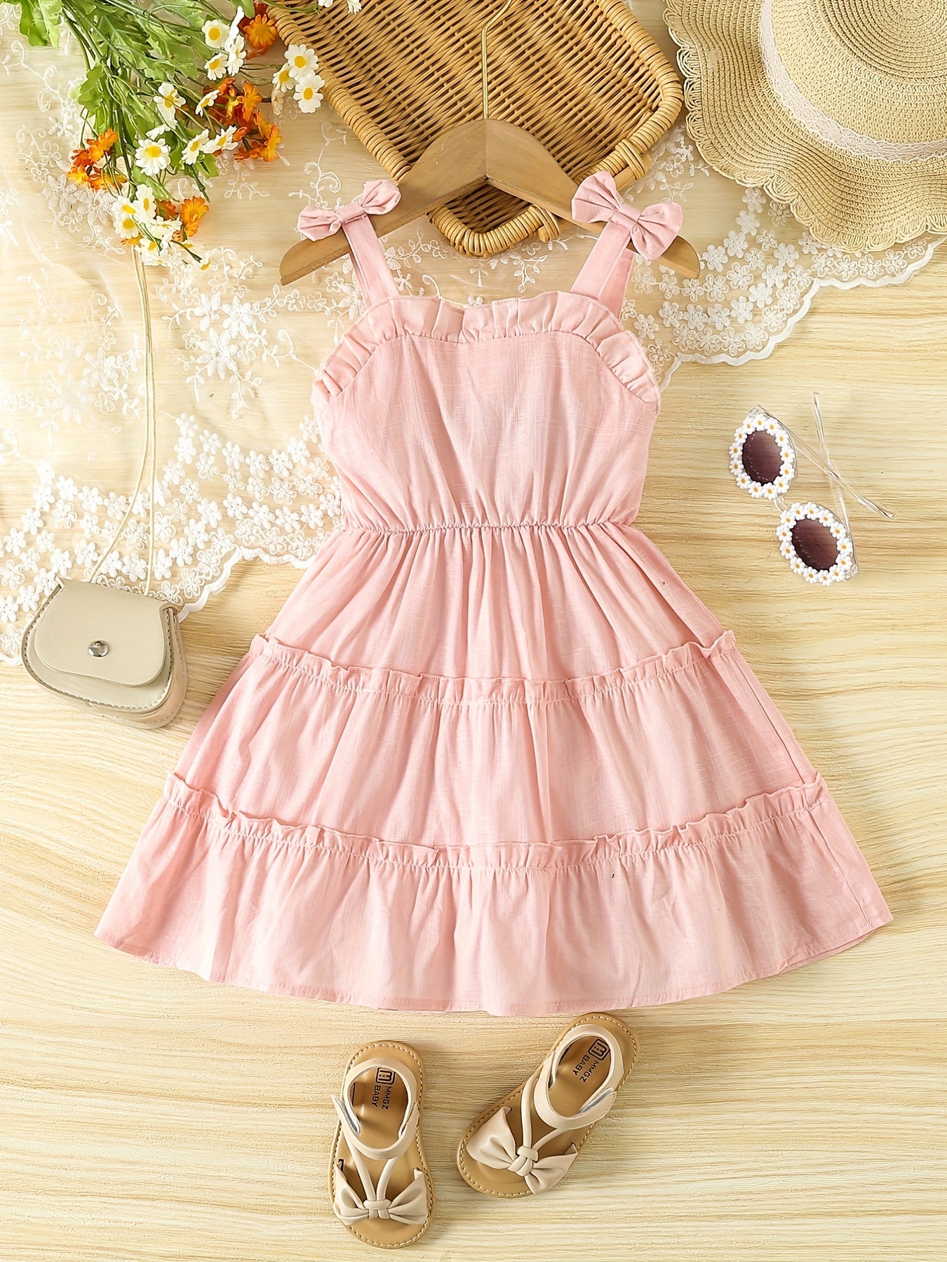 Baby Girl's Ruffle Cami Dress Kid's Pleated Dress
