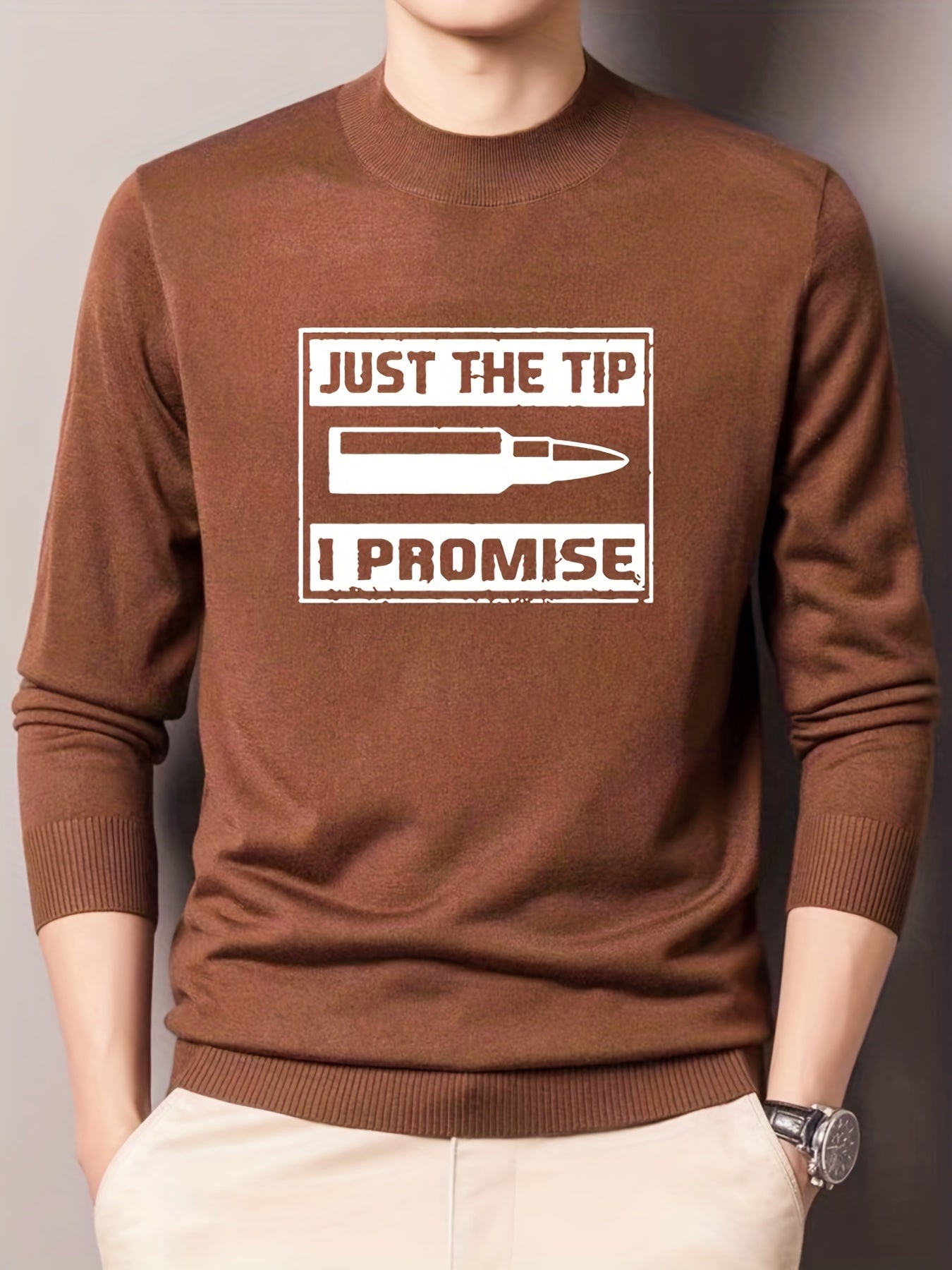 Men's Knitted Sweater Warm Crew Neck Pullover