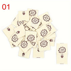 50pcs Cloth Label Folding Label Sheep Love Pattern Knitted Hat Stitched Label