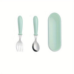 Kids' Portable Stainless Steel Spoon Fork Set