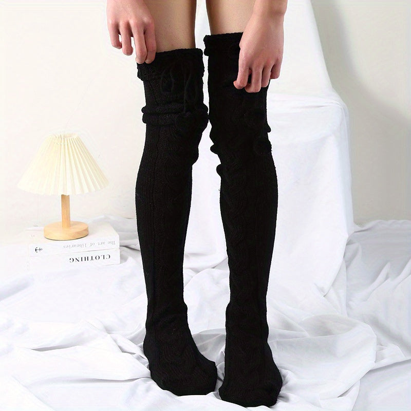 Knitted Thigh High Socks Women's Stockings