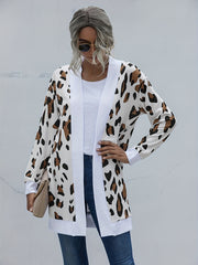 Graphic Print Knit Cardigan for Women
