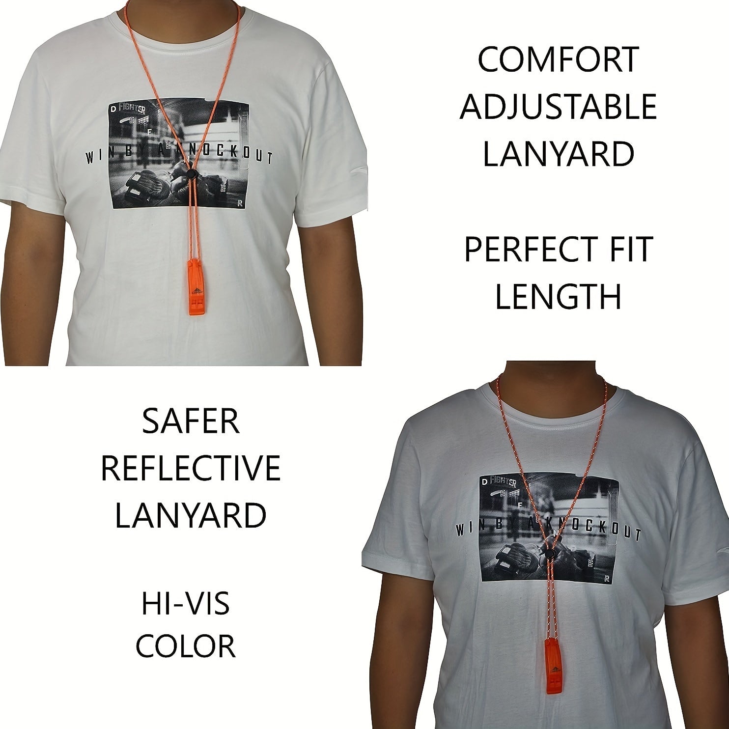 2pcs Emergency Whistle With Lanyard Safety Survival Whistle For Camping Hiking