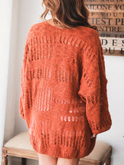 Women's Plus Size Casual Cardigan Solid Lantern Sleeve Open Front