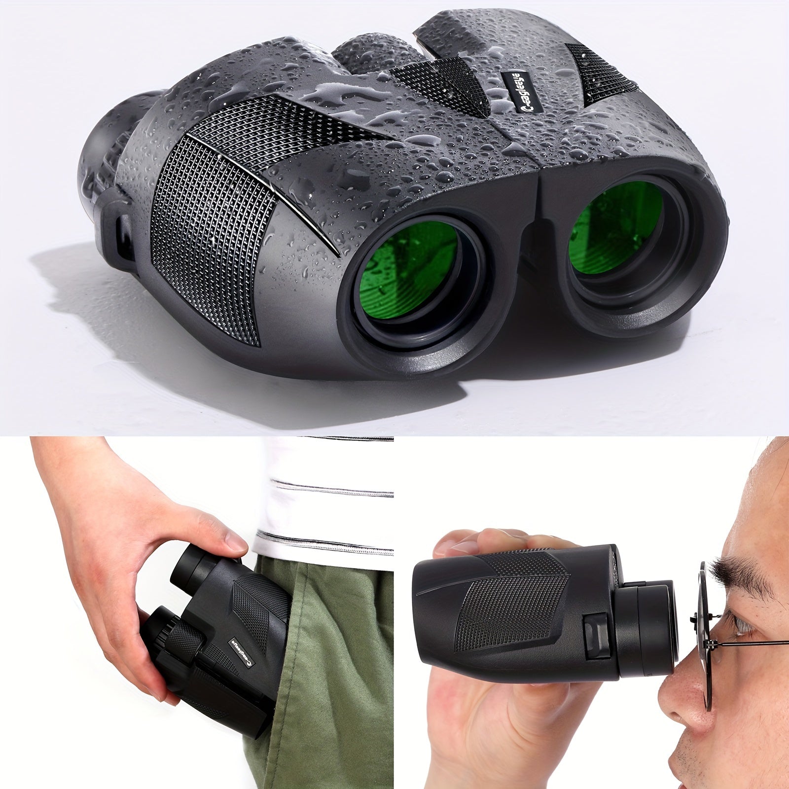 HD Portable Binoculars Large Eyepiece for Bird Watching Hiking Travel