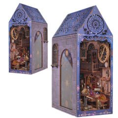 3D Puzzle DIY Book Corner Kit Dollhouse Bookshelf Insert