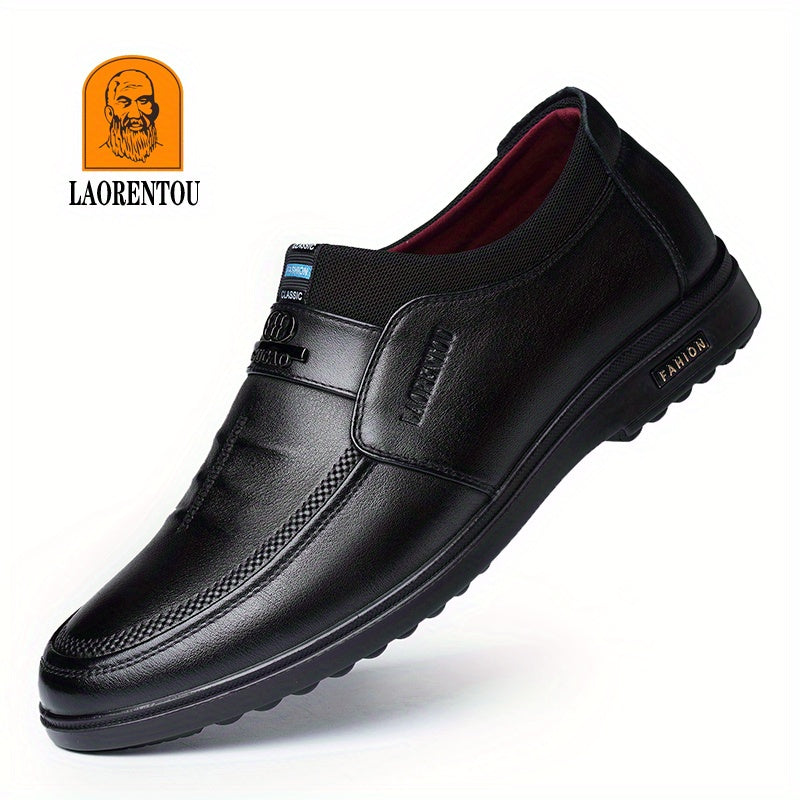 LAORENTOU Men's Leather Loafer Shoes Lightweight Non Slip Casual Shoes