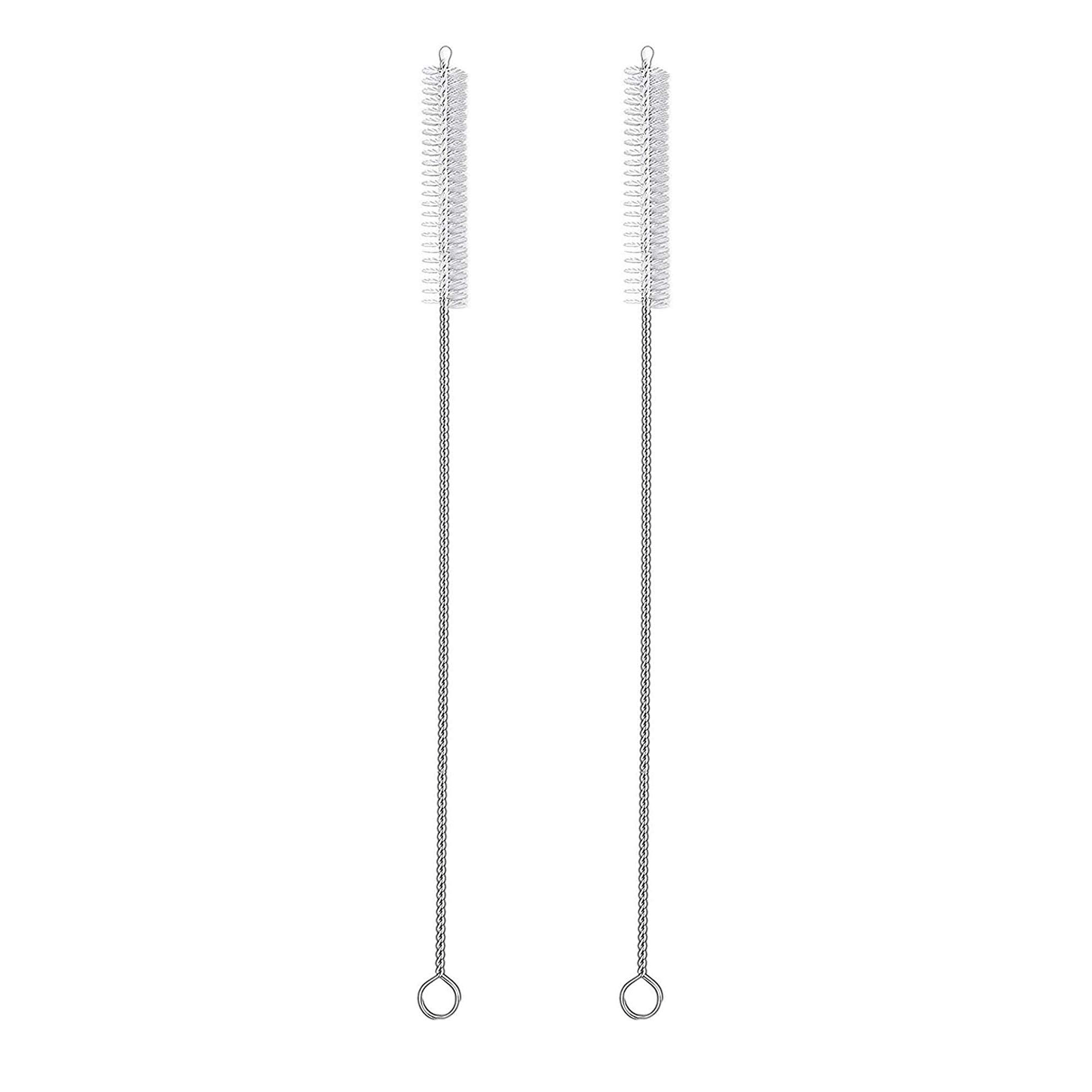 2pcs Stainless Steel Straw Cleaning Brushes for Glass Silicone Straws