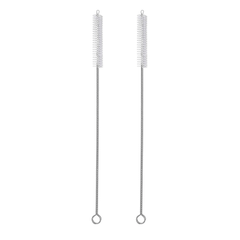 2pcs Stainless Steel Straw Cleaning Brushes for Glass Silicone Straws