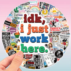 100 Sarcastic Stickers Humorous Cartoon Decals DIY Crafts Laptop Skateboard
