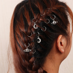 10pcs Planet Moon Hair Clips for Girls