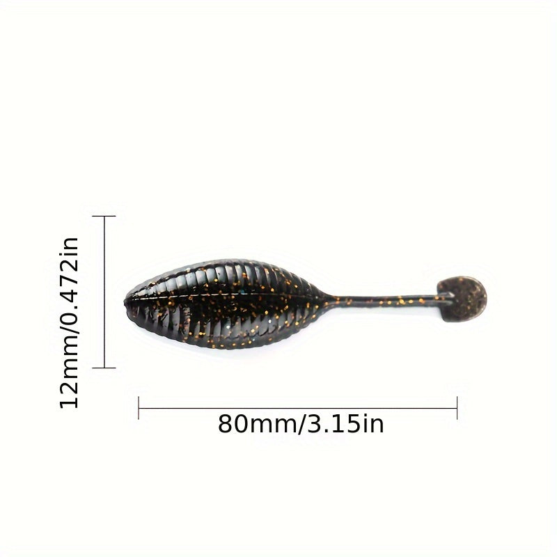 8Pcs 3g Bionic Single Tail Floating Worm Soft Maggots Lure Soft Bait