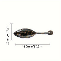 8Pcs 3g Bionic Single Tail Floating Worm Soft Maggots Lure Soft Bait