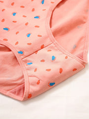 5pcs Cartoon Briefs Comfy Stretchy Intimates Panties Women's Lingerie