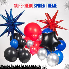 133pcs Red Balloons Garland Arch Kit Spider Theme Birthday Party