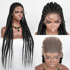 Full Lace Braided Wigs for Women Jumbo Box Braids Lace Front Wig with Baby Hair