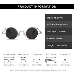 Men's Narrow Round Sunglasses 9301