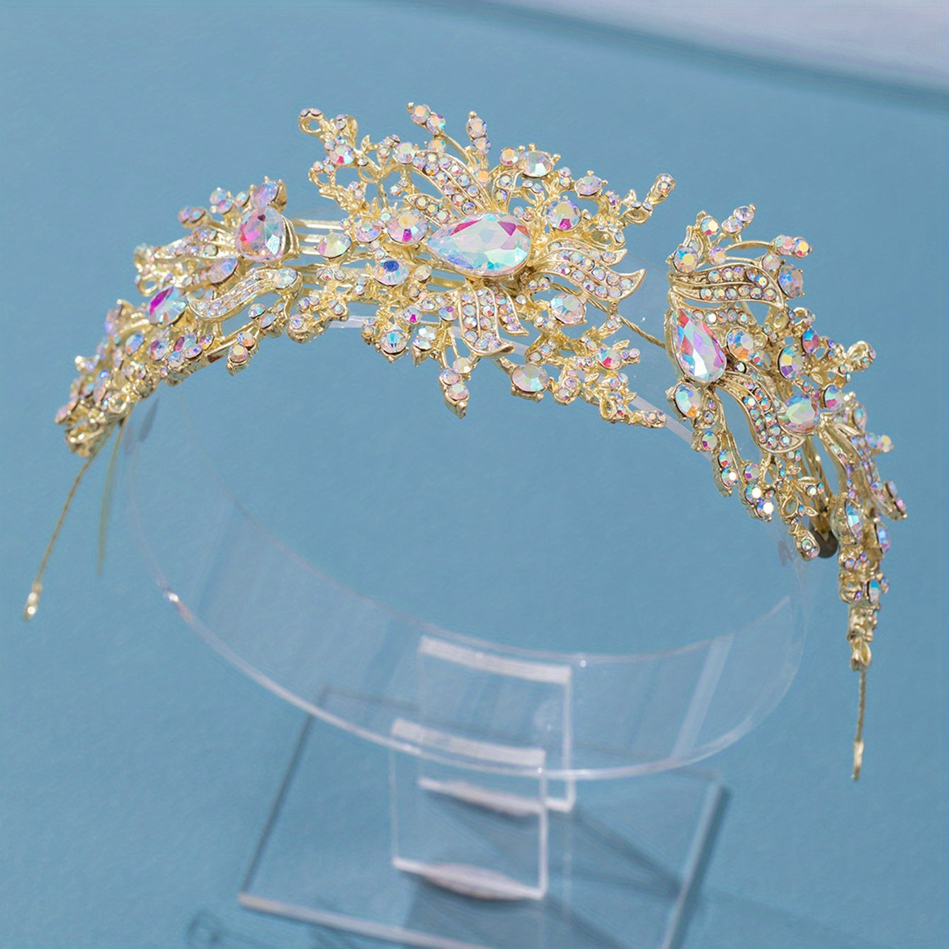 Girl's Rhinestone Flower Hair Comb Princess Evening Dress Accessory
