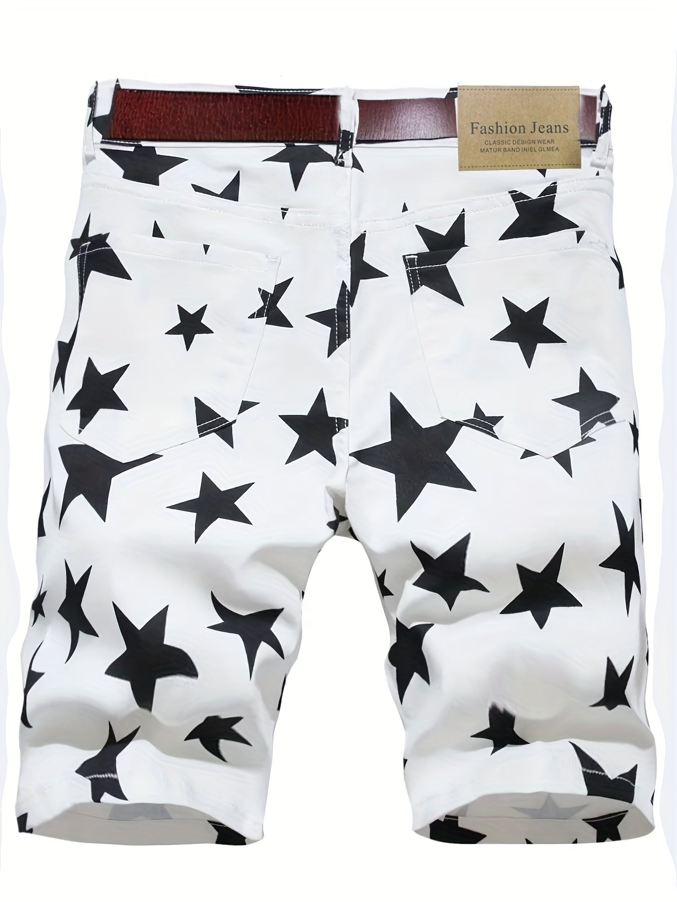 Men's Star Pattern Denim Shorts - Casual Street Style