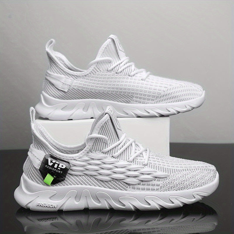 Men's Fish Scale Lace-Up Sneakers Lightweight Running Shoes