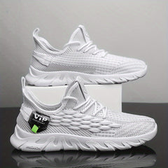 Men's Fish Scale Lace-Up Sneakers Lightweight Running Shoes