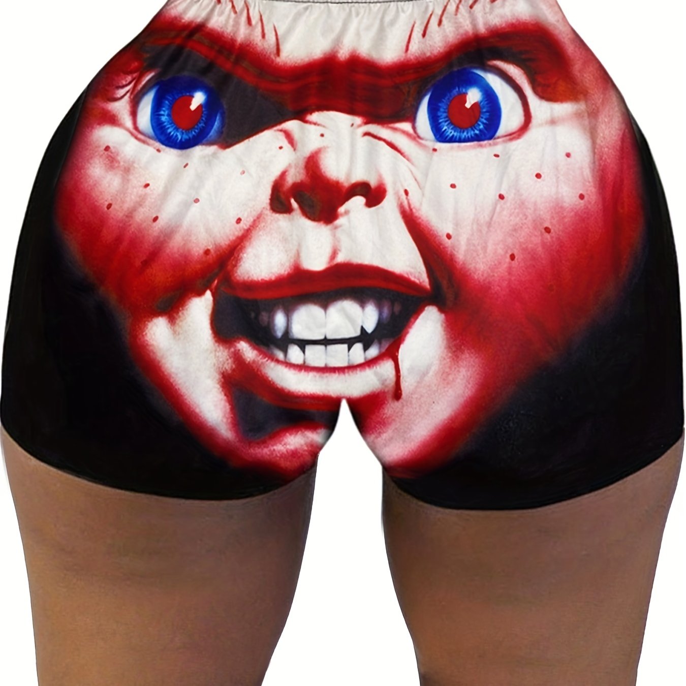 Graphic Print Skinny Shorts Yoga Casual Summer Shorts Women's Clothing