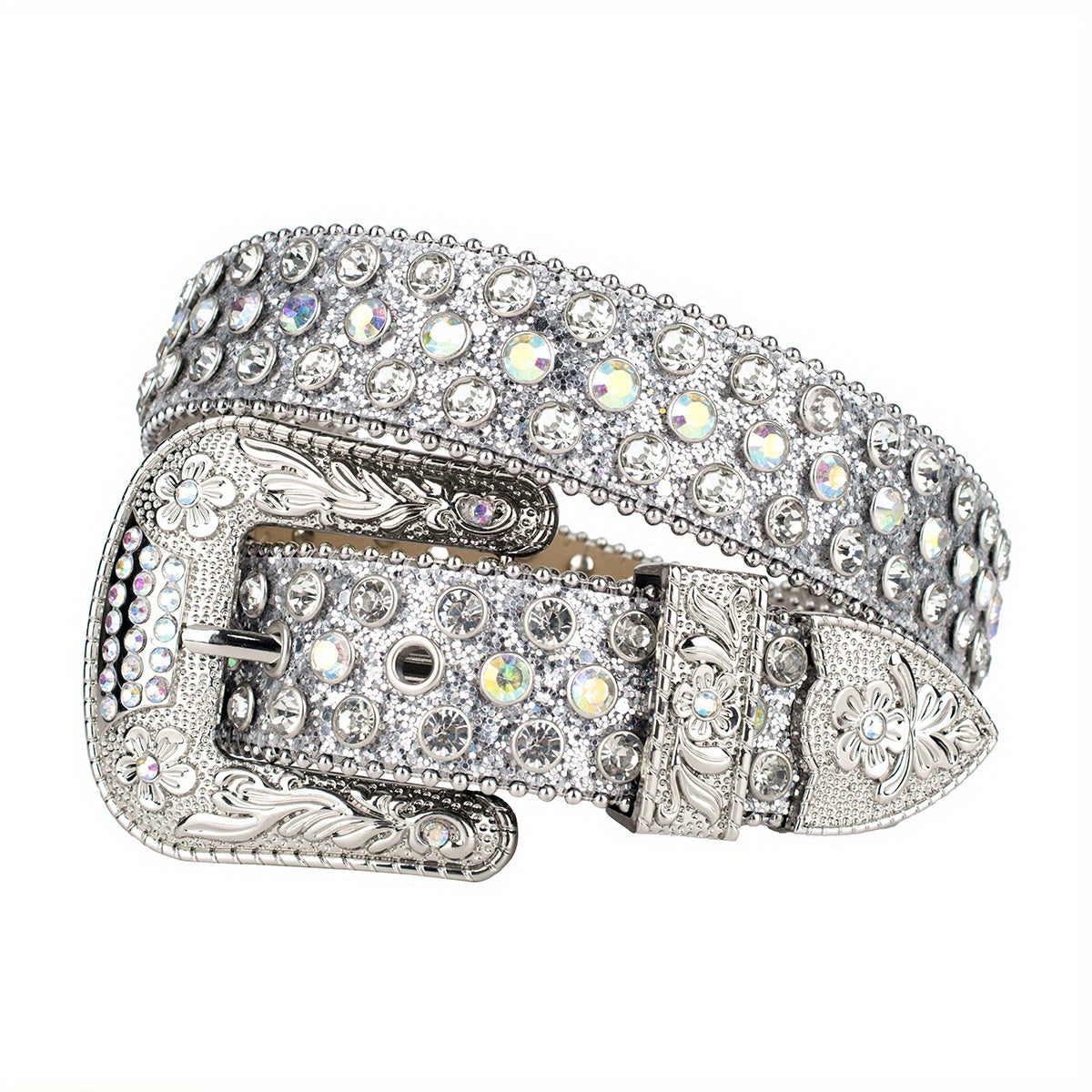 Rhinestone Belt Punk Western Cowboy Crystal Stone Belt For Jeans Dress