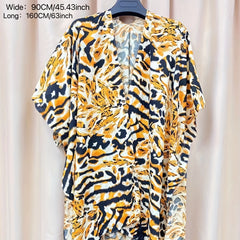Boho Leopard Printed Shawl Fringed Cardigan Wrap for Women