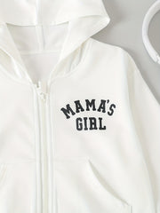 Mama' Girls Hoodie Top Zip Up Long Sleeve Jacket Sweatshirt
